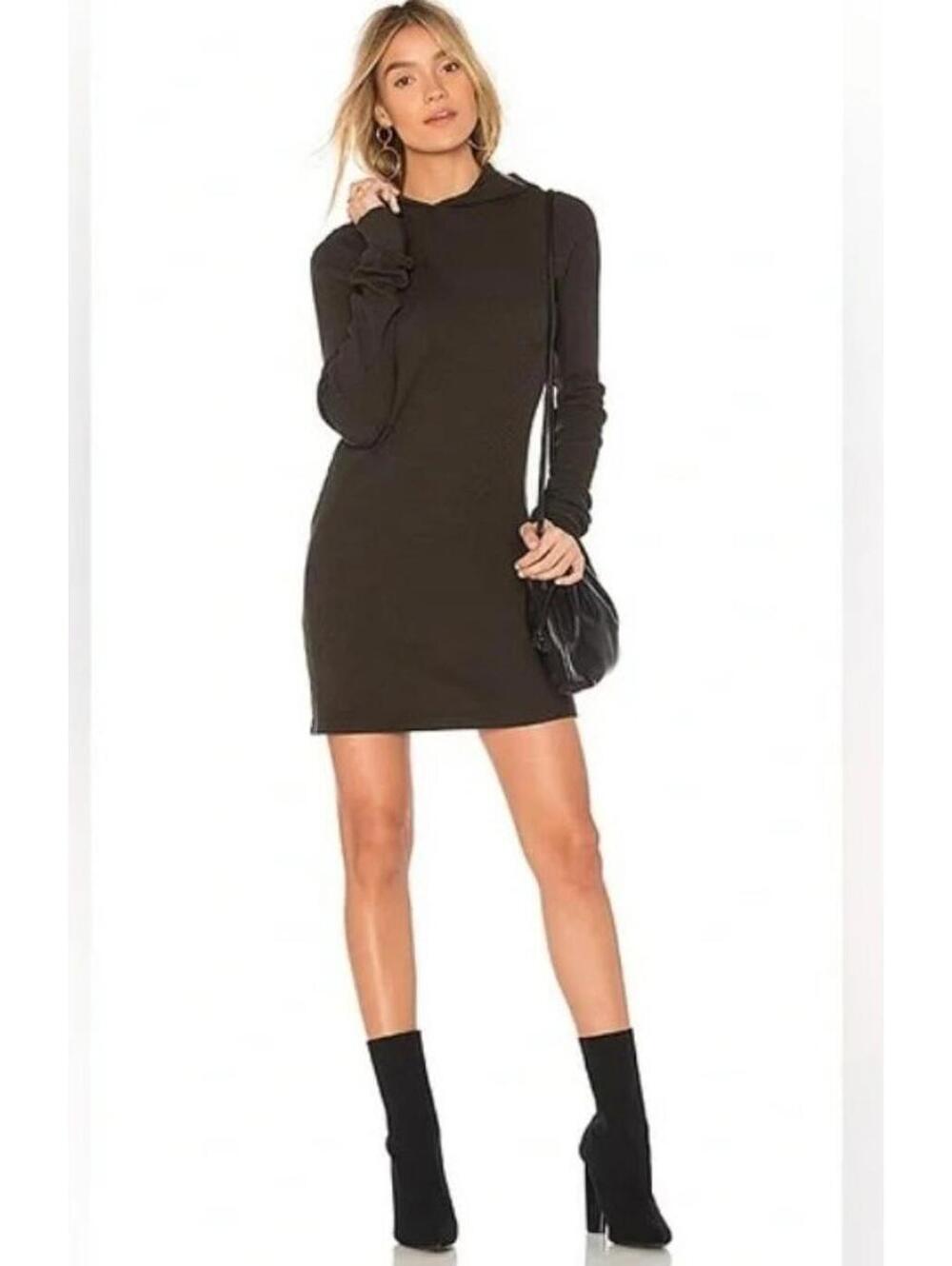 Cotton Citizen Waffle Hooded Mini Dress (S)